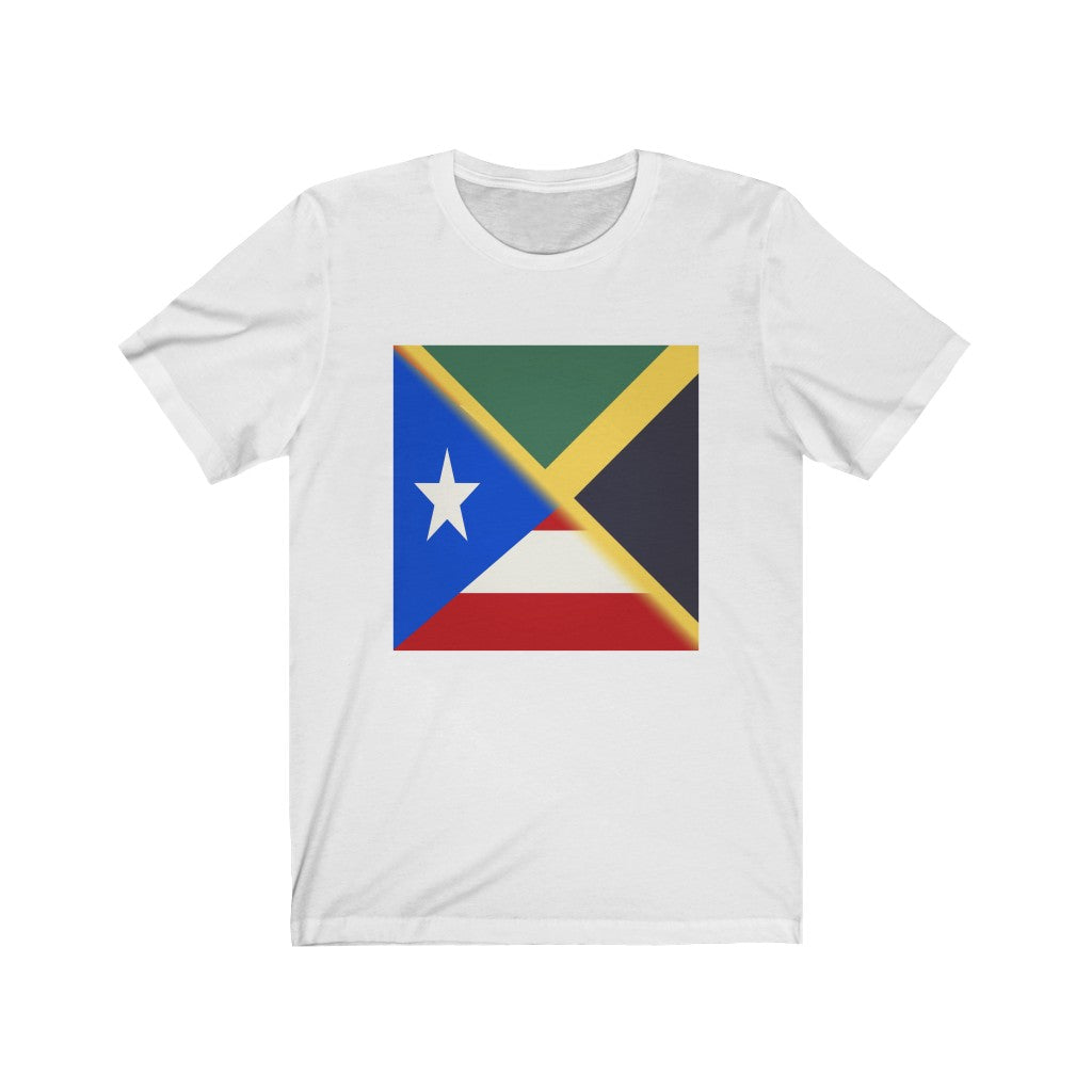 Half Jamaica Puerto Rico Flag T-Shirt | Jamaican PR Tee