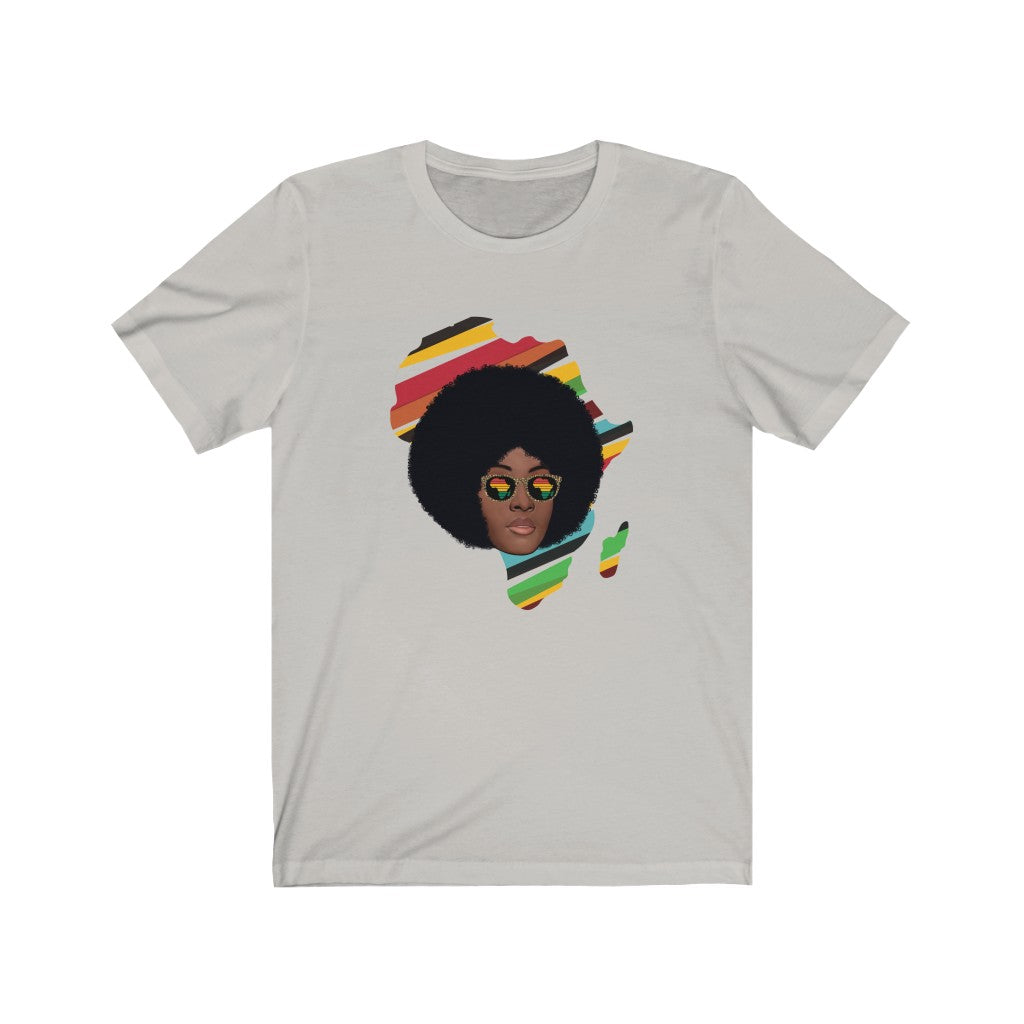 African Woman Glasses T-Shirt | Africa Continent Men Women Adult Clothing