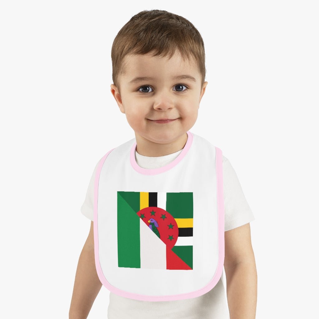 Dominican Italian Flag Baby Bib | Half Italy Dominica Newborn Bib