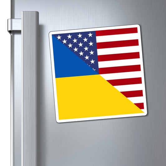 Ukrainian American Flag | Half Ukraine USA Magnet
