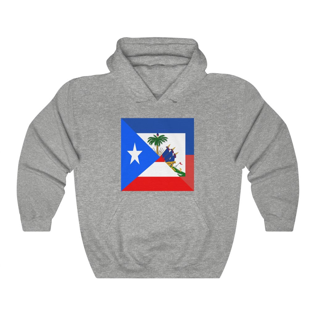 Haitian Puerto Rican Flag Hoodie | Unisex Boricua Haiti Men Women Pullover