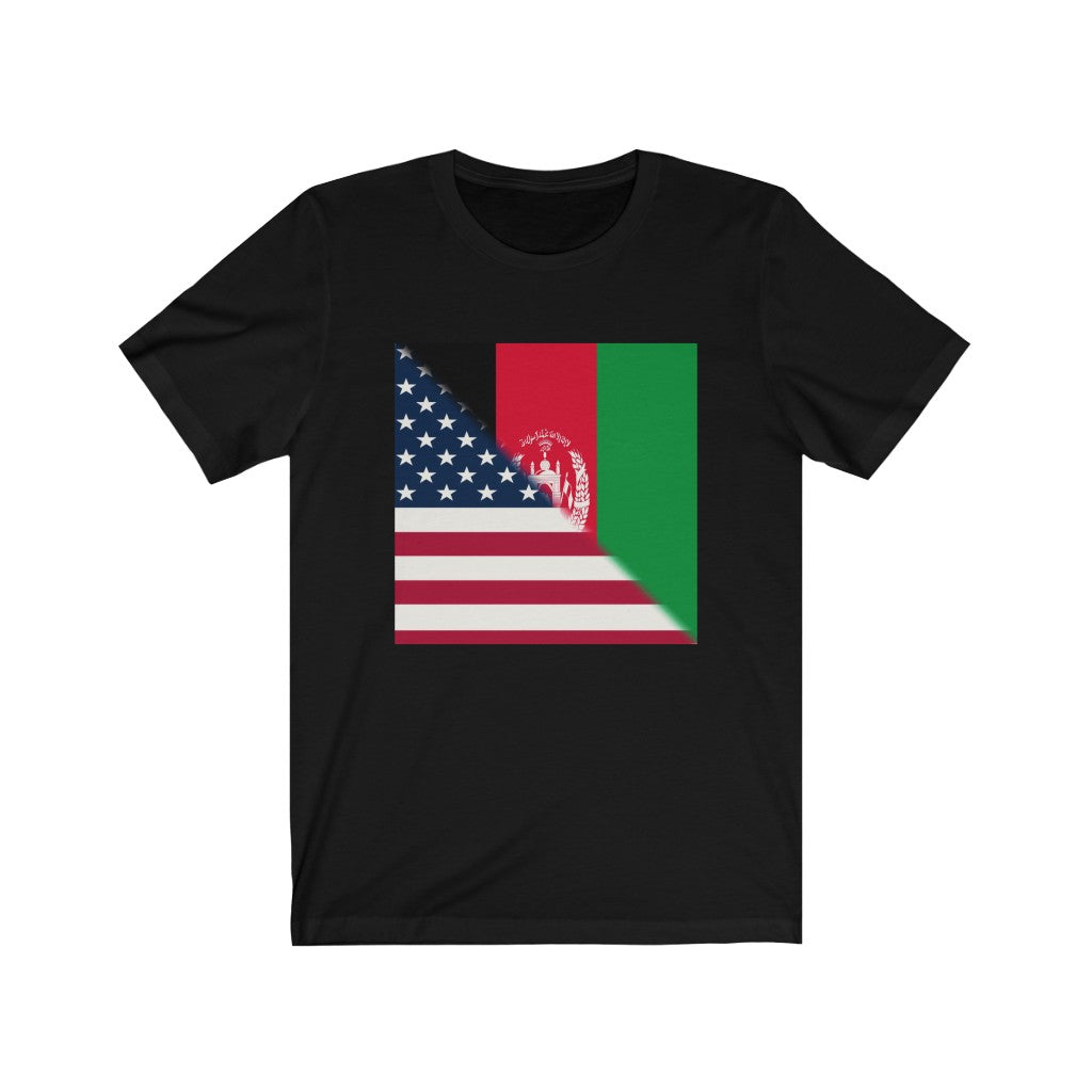 Afghanistan USA Flag T-Shirt | Afghan American Men Women Clothing