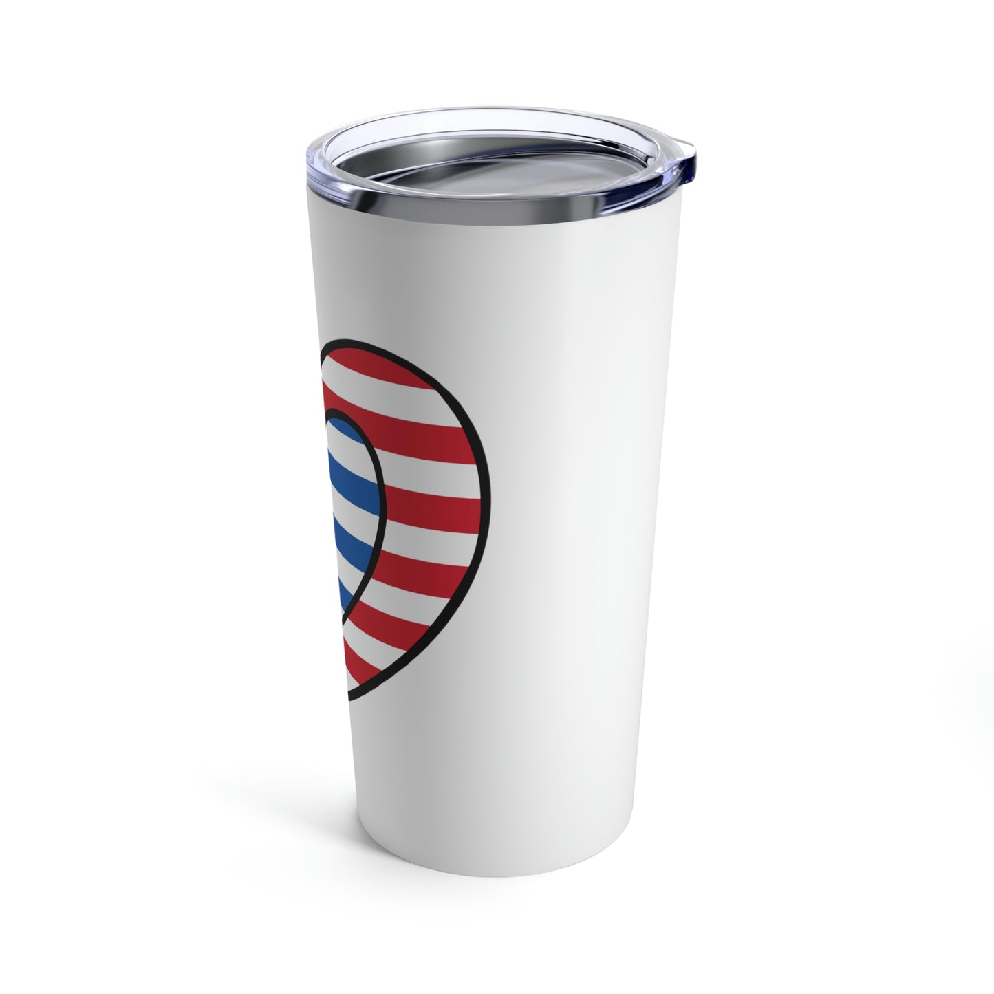 Greek American Heart Valentines Day Gift Half Greece USA Flag Tumbler 20oz Beverage Container