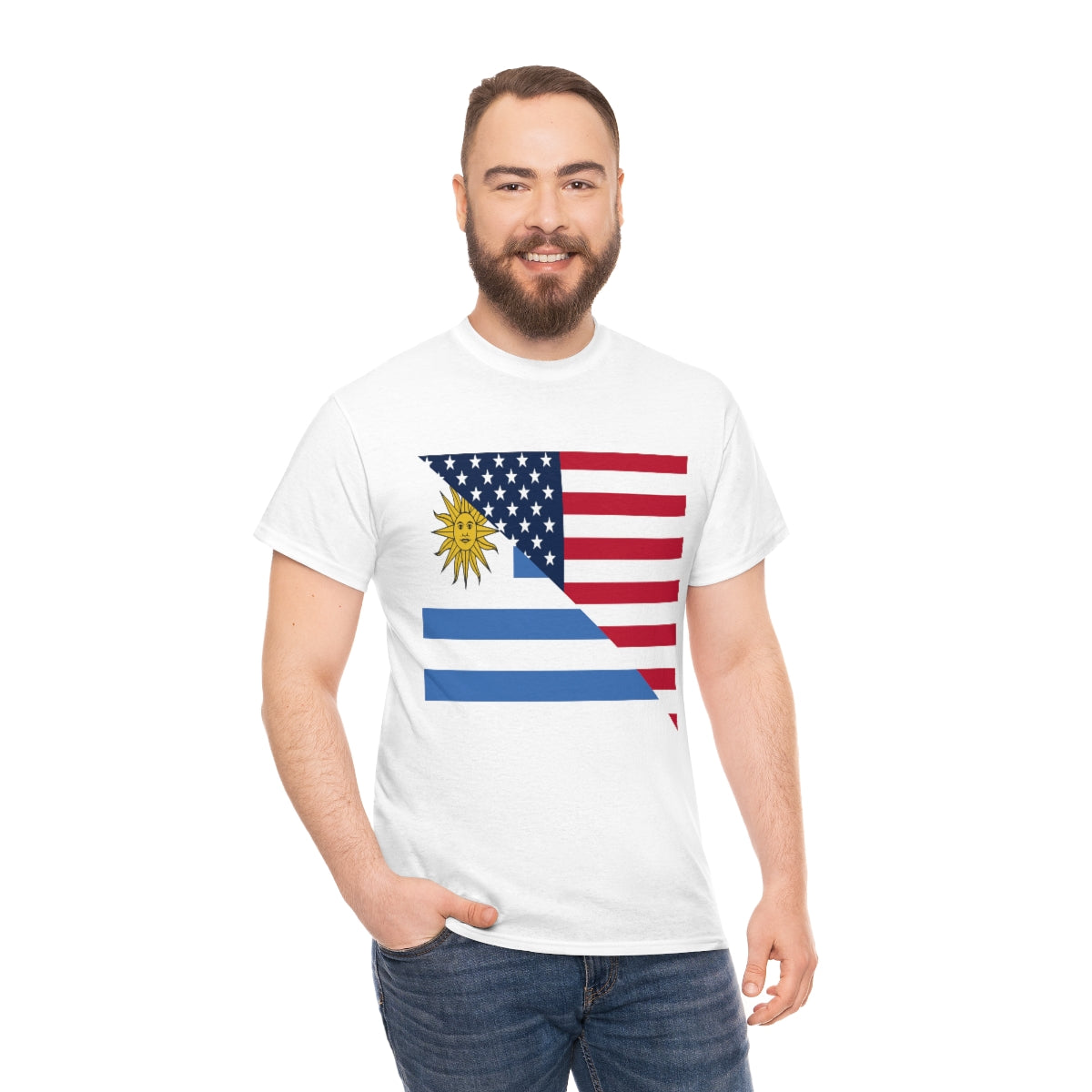 Uruguayan American Flag T-Shirt | Unisex Uruguay USA Tee Shirt