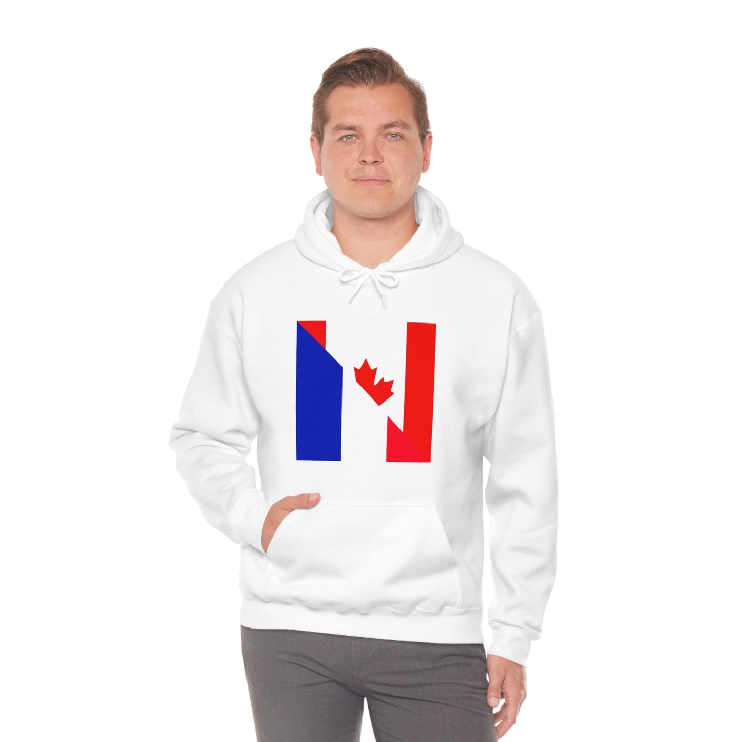 French Canadian Flag Hoodie | Unisex Half Canada France Pullover