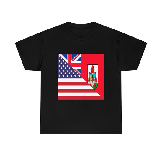 Bermudan American Flag Tee Shirt | Bermuda USA Tshirt