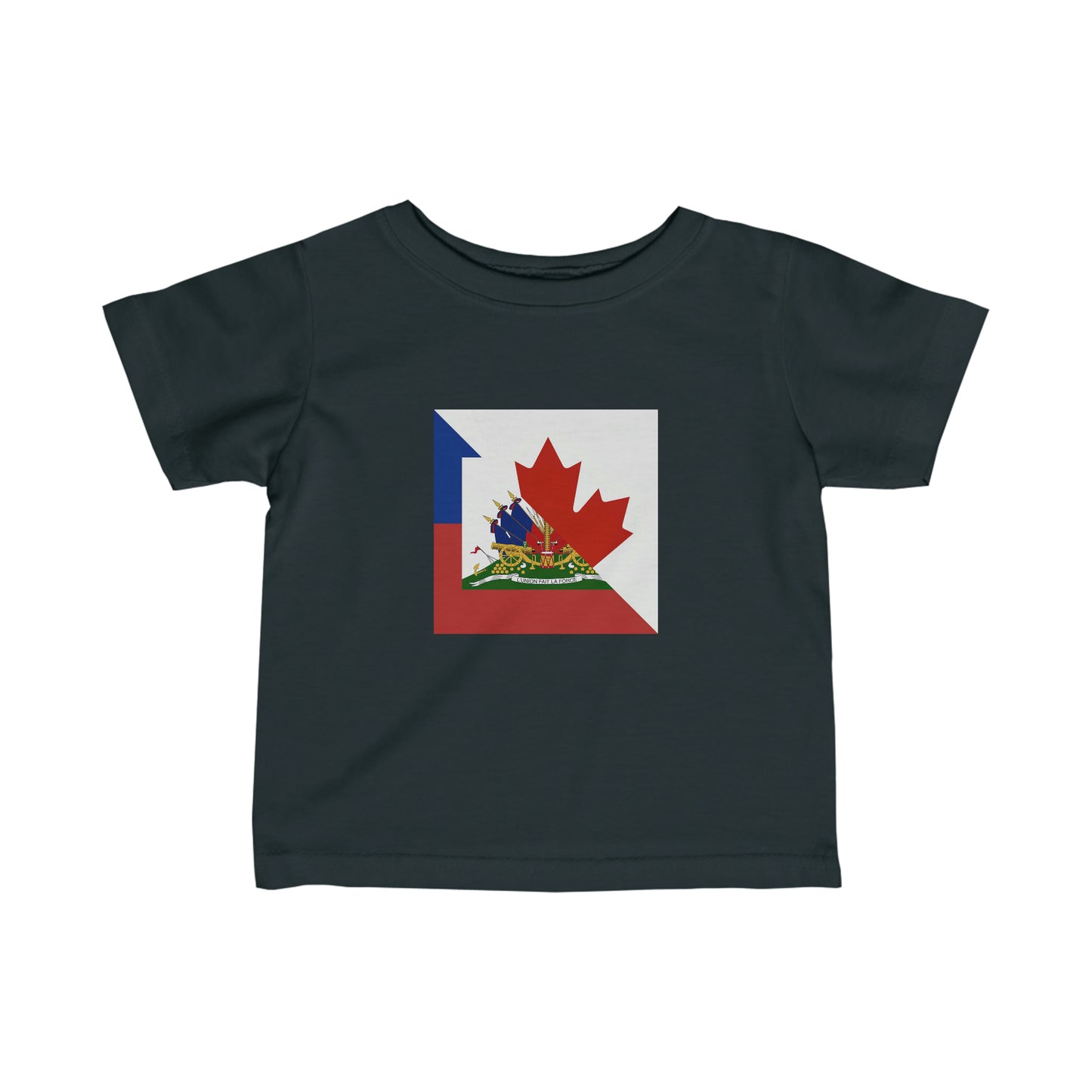 Infant Haitian Canadian Flag | Half Haiti Canada Canadien Toddler Tee Shirt