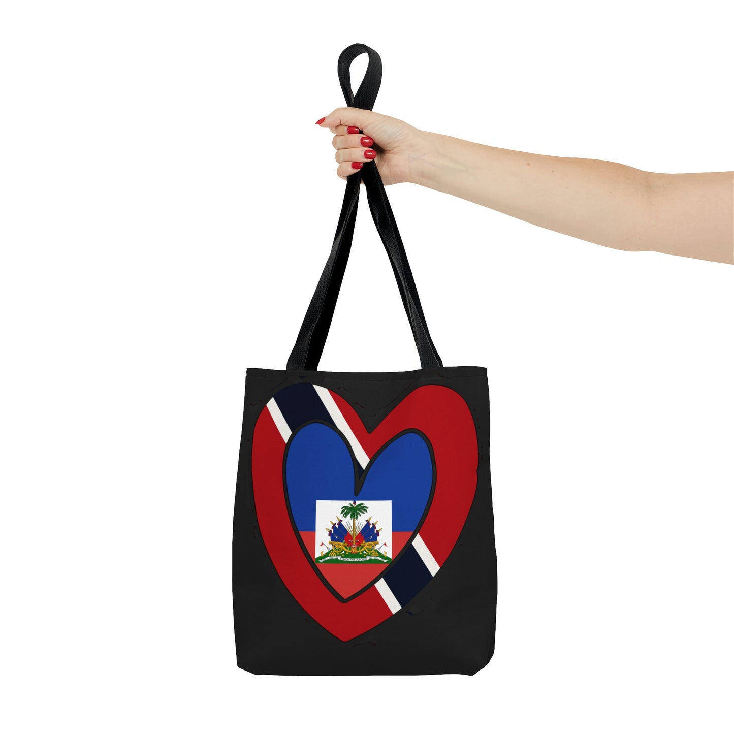 Haitian Trini Flag Heart Haiti Trinidad Tobago Tote Bag | Shoulder Bag