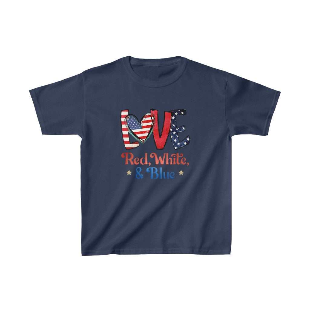 Kids Love Red White And Blue T-Shirt | Unisex Tee Shirt