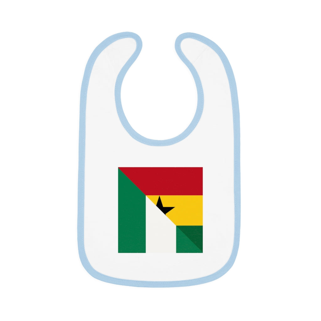 Nigerian Ghanaian Flag Baby Bib | Nigeria Ghana Newborn