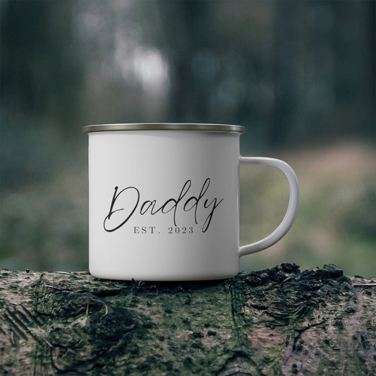 Daddy Est 2023 Fathers Day Gift for DAD 12oz Enamel Mug