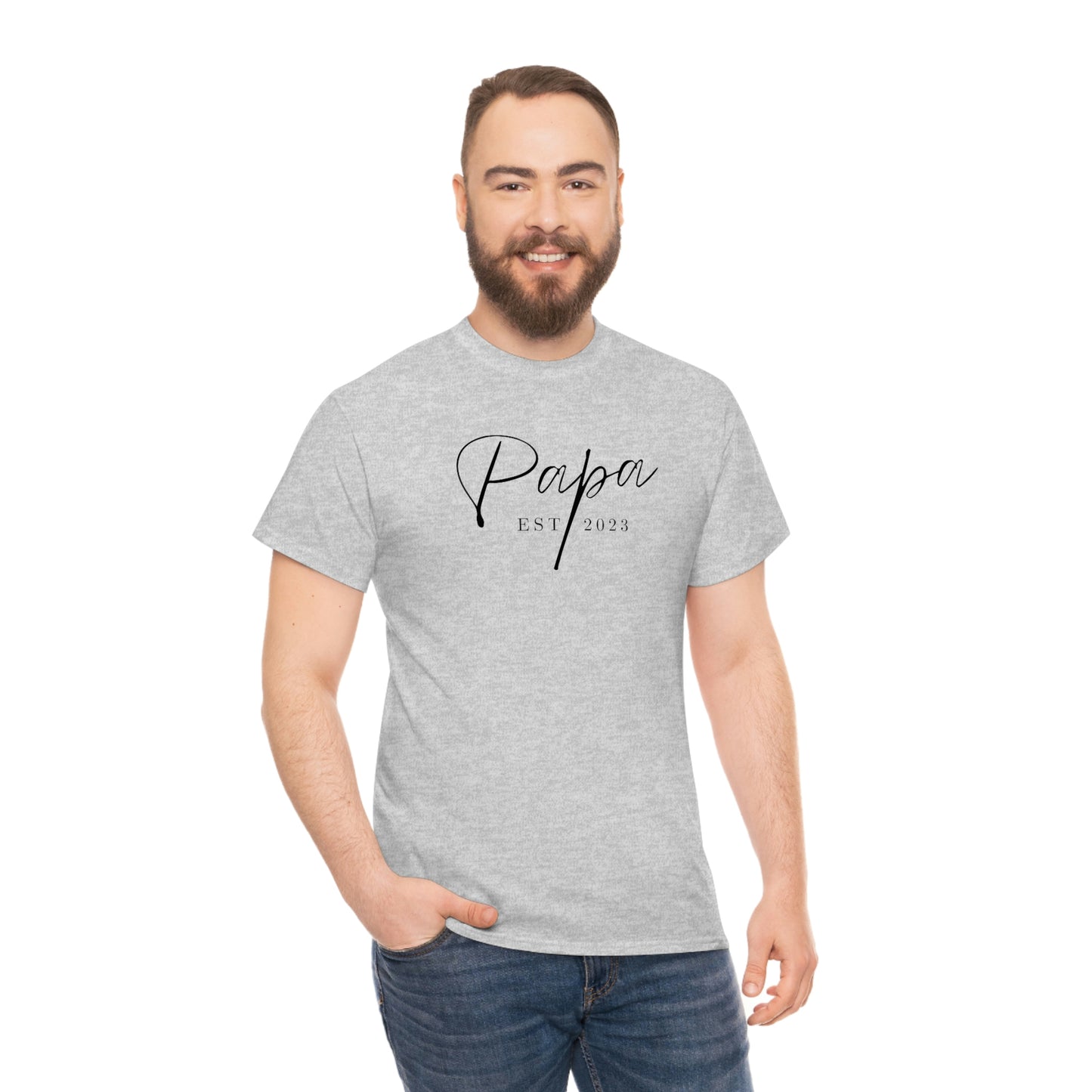 Papa Est 2023 Fathers Day Gift for Dad 2 T-Shirt | Unisex Tee Shirt