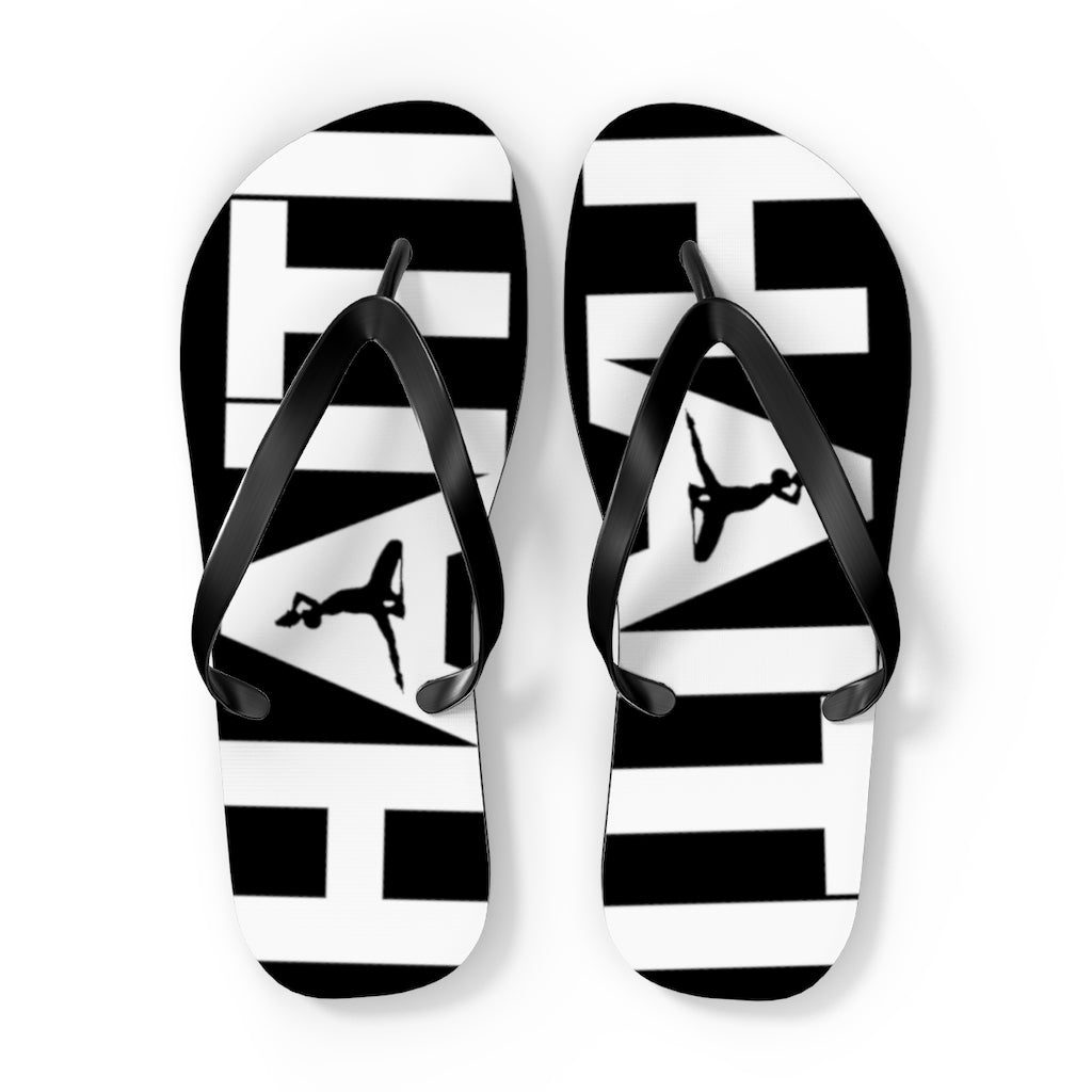 Haiti Black & White Flip Flops | Haitian Summer Sandals