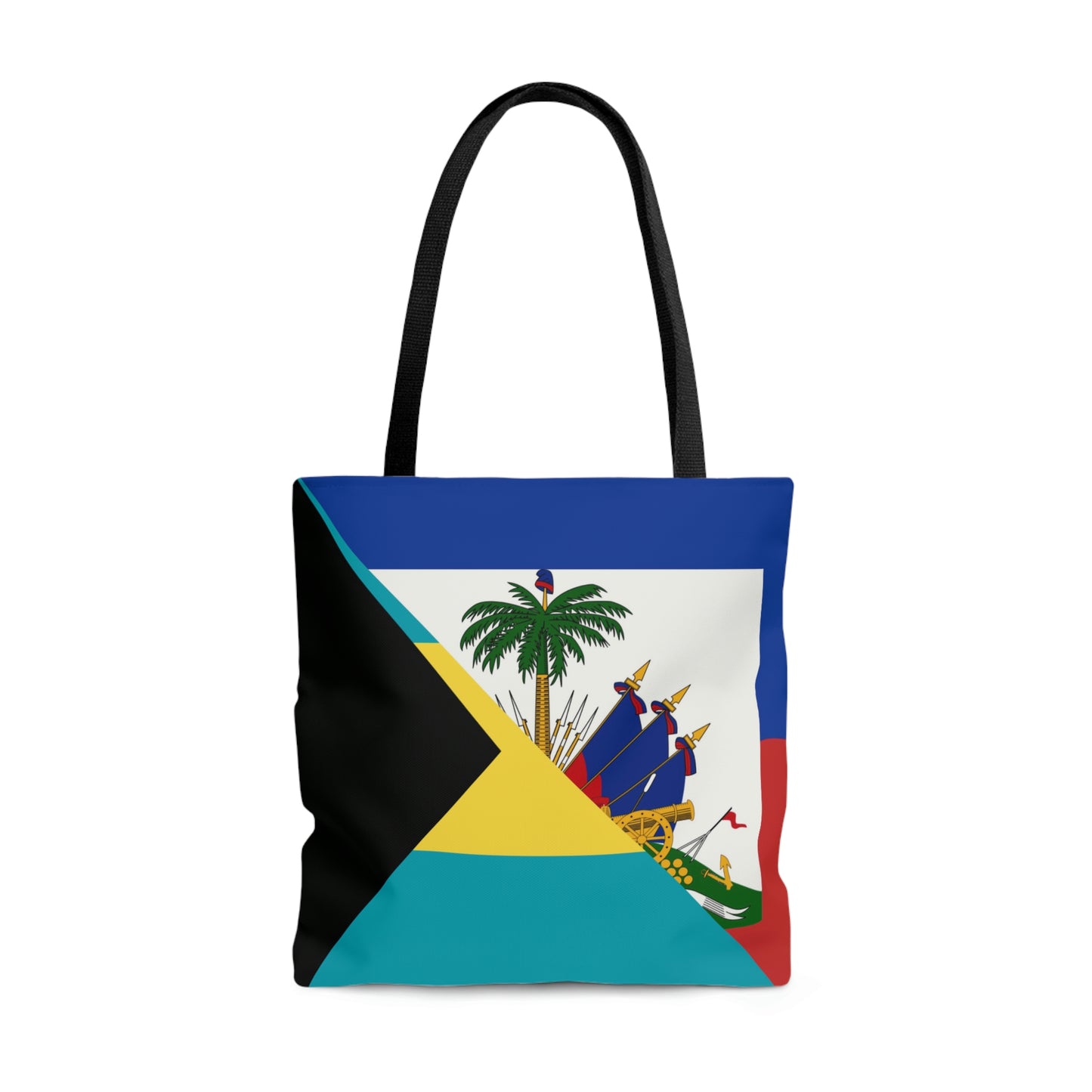 Haiti Bahamas Flag | Half Haitian Bahamian Flag Tote Bag | Shoulder Bag