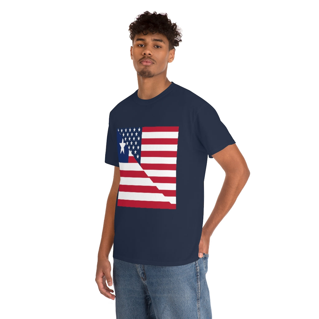 Liberian American Flag Tee Shirt | Unisex Liberia USA Tshirt