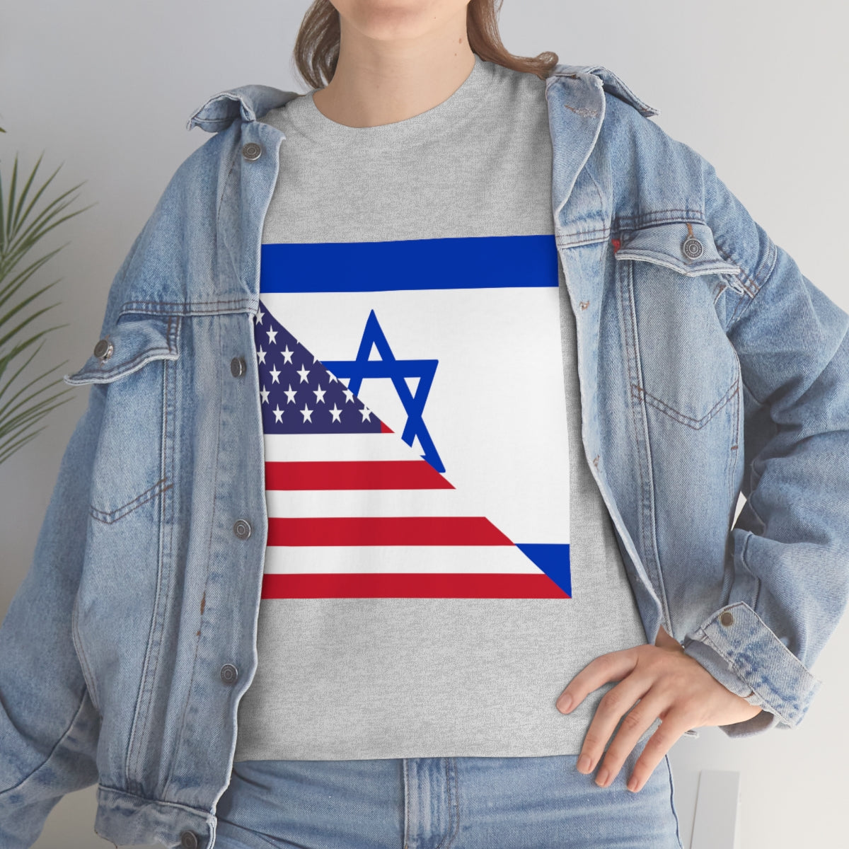 Israel American Flag Half Israeli USA T-Shirt | Unisex Tee Shirt