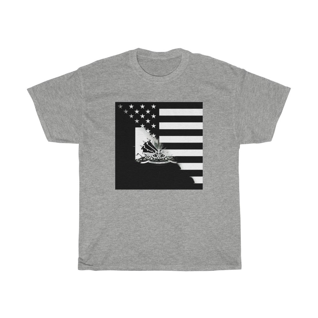 B&W Haitian-American Flag Tee | Haiti USA Men Women Shirt