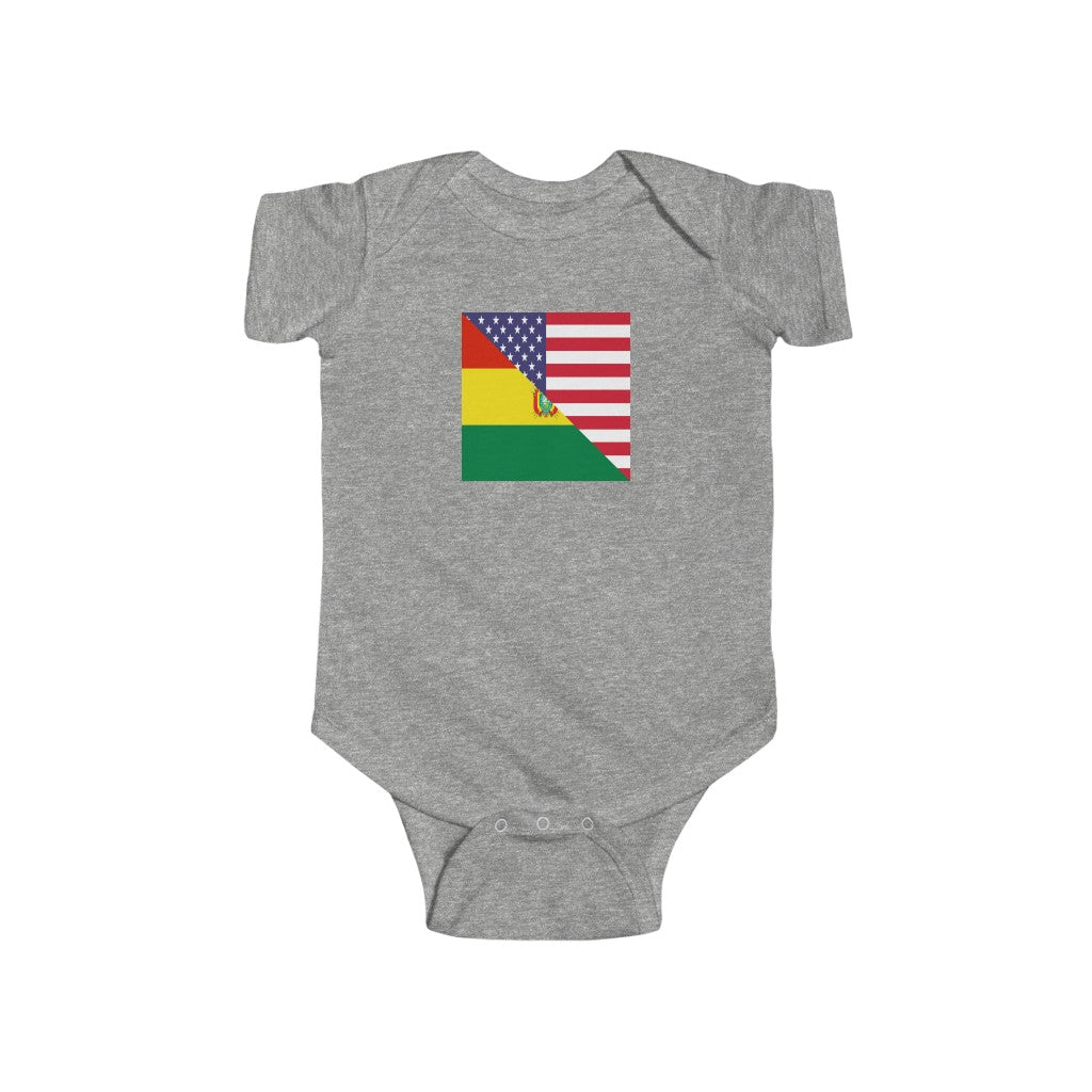 Bolivian American Flag Baby Bodysuit | Bolivia USA Newborn Boy Girl