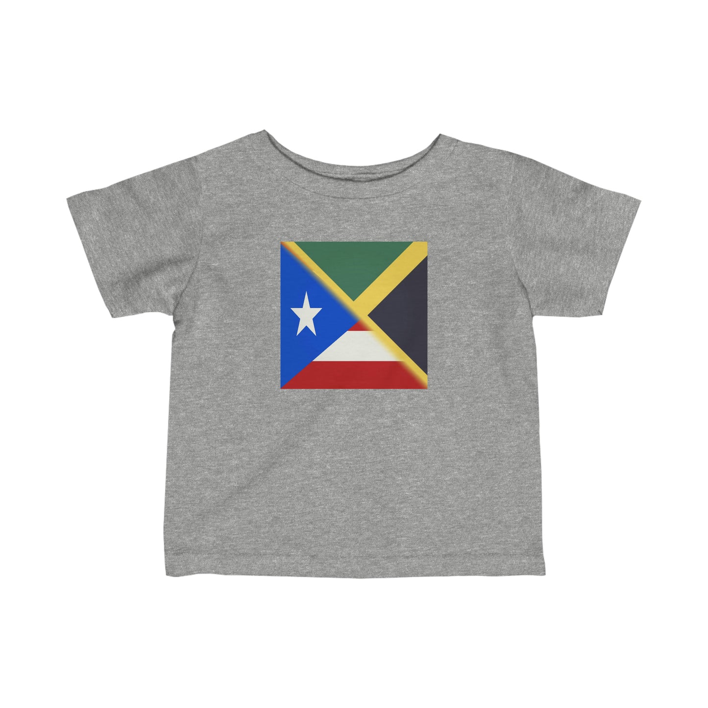 Infant Jamaica Puerto Rico Flag | Jamaican PR Flag Toddler Tee Shirt