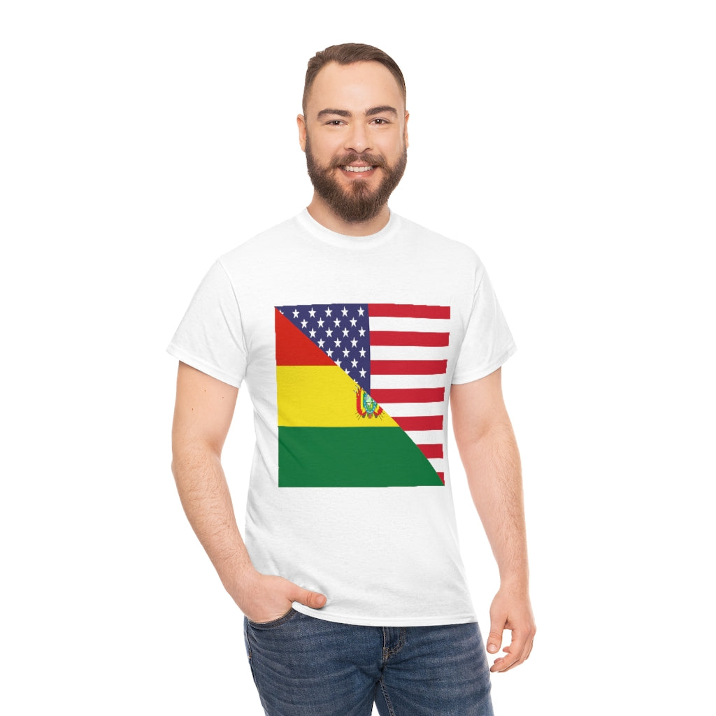 Bolivia American Flag Tee Shirt | Bolivian USA Tshirt