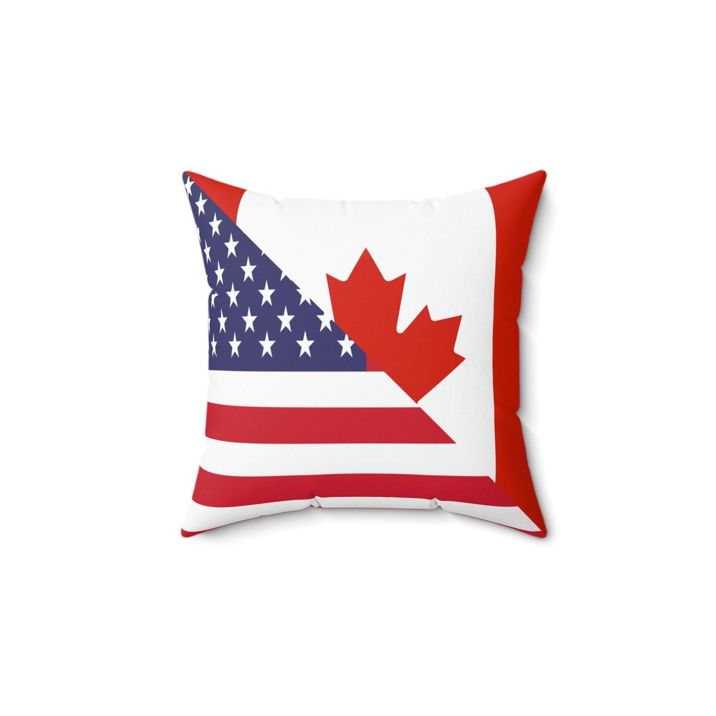 Canadian American Flag Canada USA Spun Polyester Square Pillow