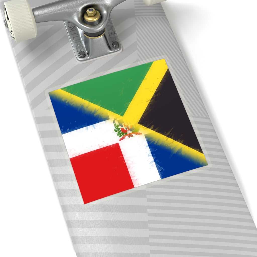 Half Dominican Republic Jamaica Sticker | DR Jamaica