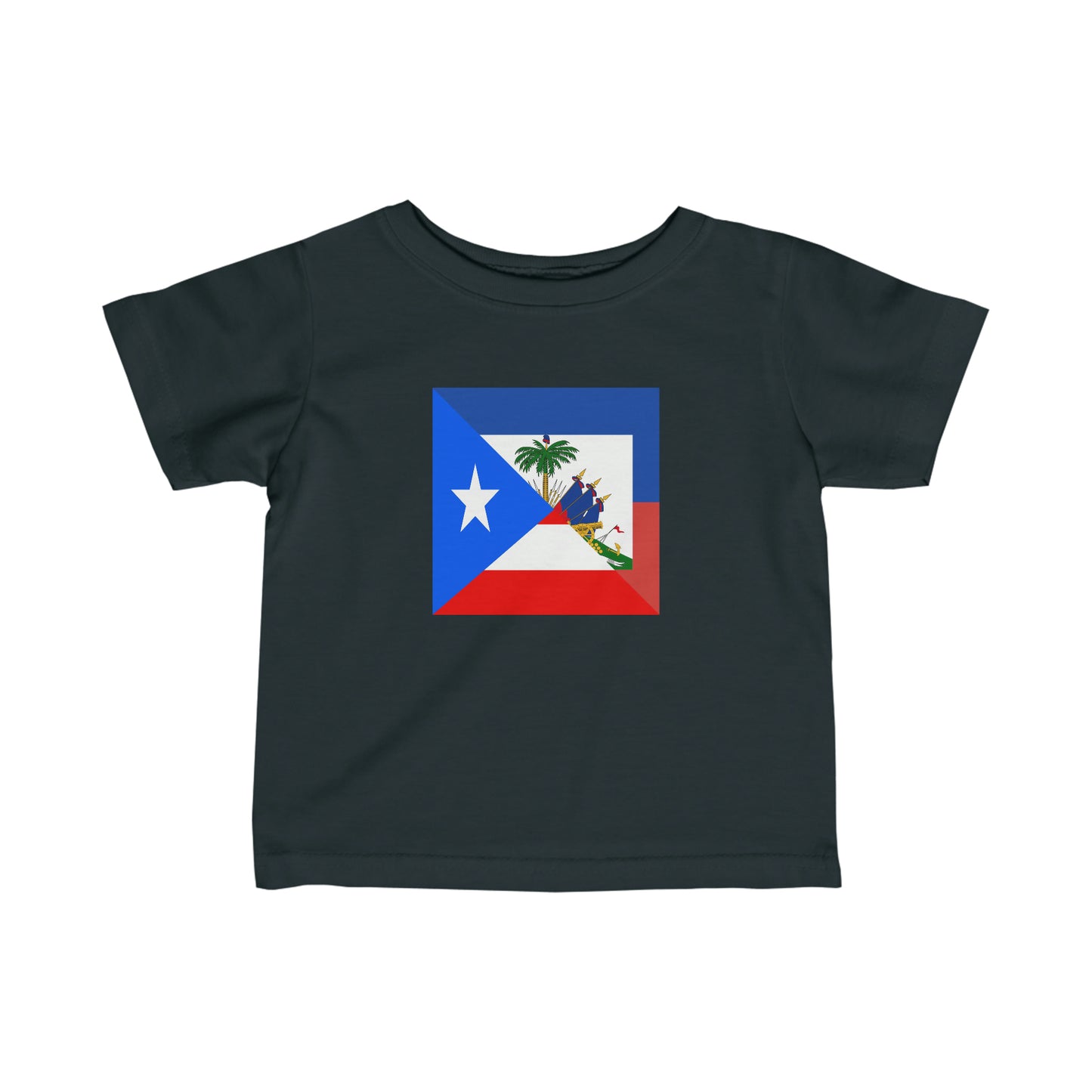 Infant Puerto Rican Haitian Flag Half PR Haiti Toddler Tee Shirt