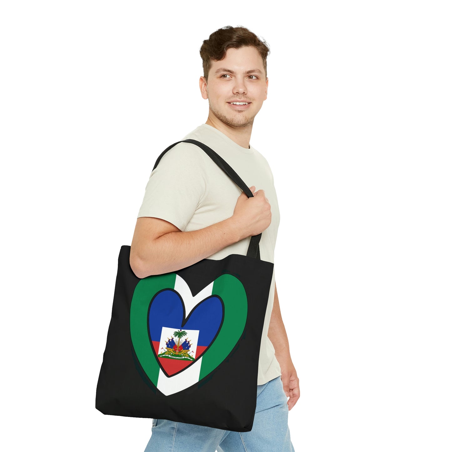 Nigerian Haitian Flag Inner Heart Nigeria Haiti  Tote Bag | Shoulder Bag