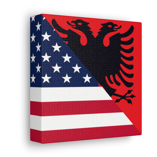 Albanian American Flag Albania USA Canvas Gallery Wraps | Wall Art