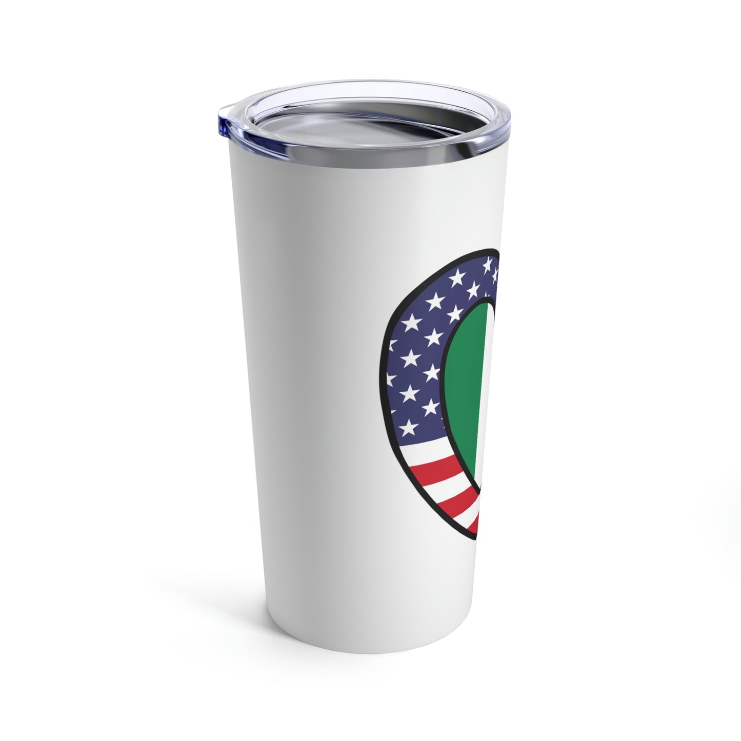 American Nigerian Flag Heart Valentines Day Gift USA Naija Nigeria Tumbler 20oz