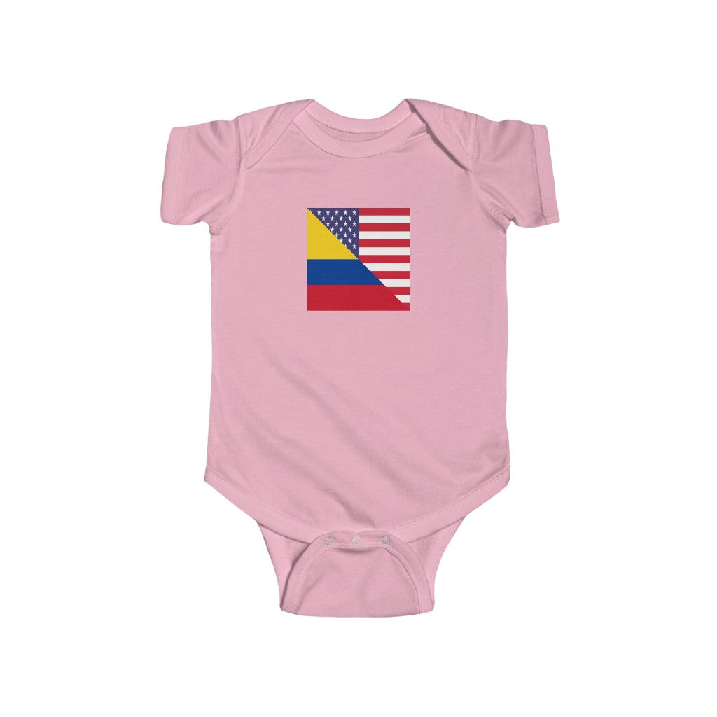 Colombian American Flag Baby Bodysuit | Colombia USA Newborn Clothes