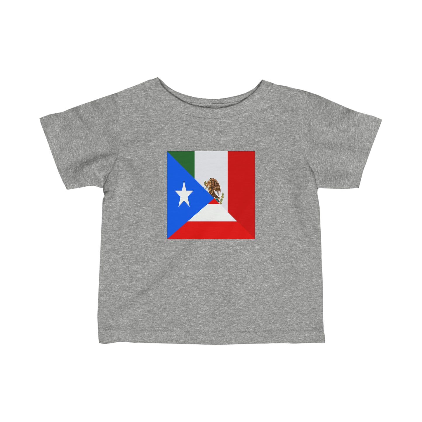 Infant Puerto Rican Mexican Flag Half Mexico Puerto Rico Toddler Tee Shirt