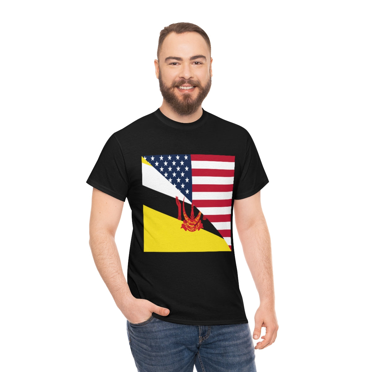 Brunei American Flag Half Bruneian USA T-Shirt | Unisex Tee Shirt