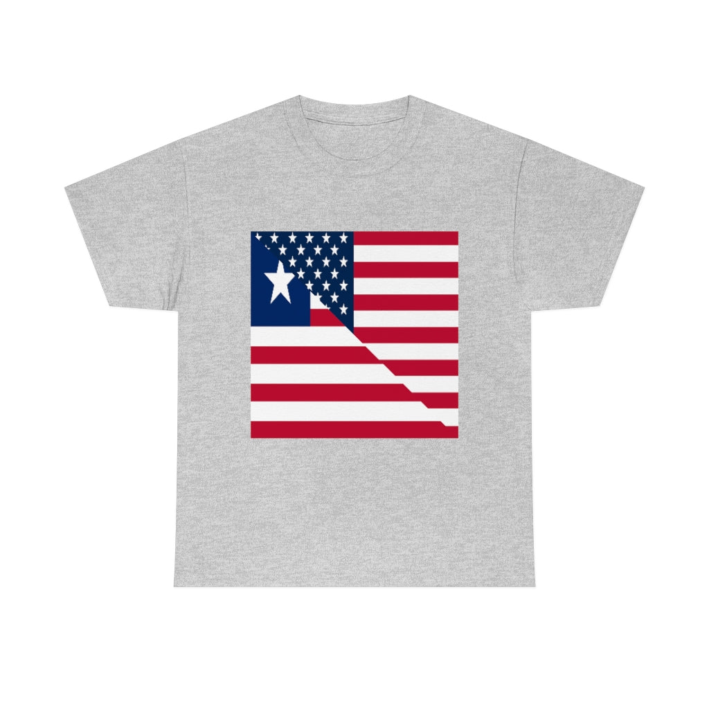 Liberian American Flag Tee Shirt | Unisex Liberia USA Tshirt