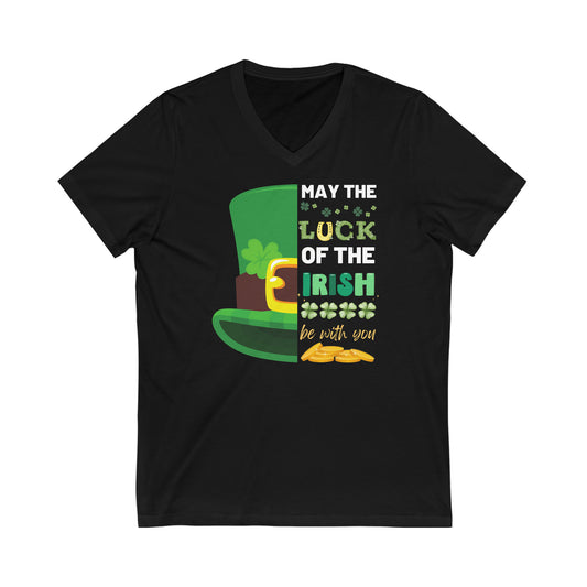 St Patricks Day Luck of the Irish V-Neck T-Shirt | Unisex Vee Shirt