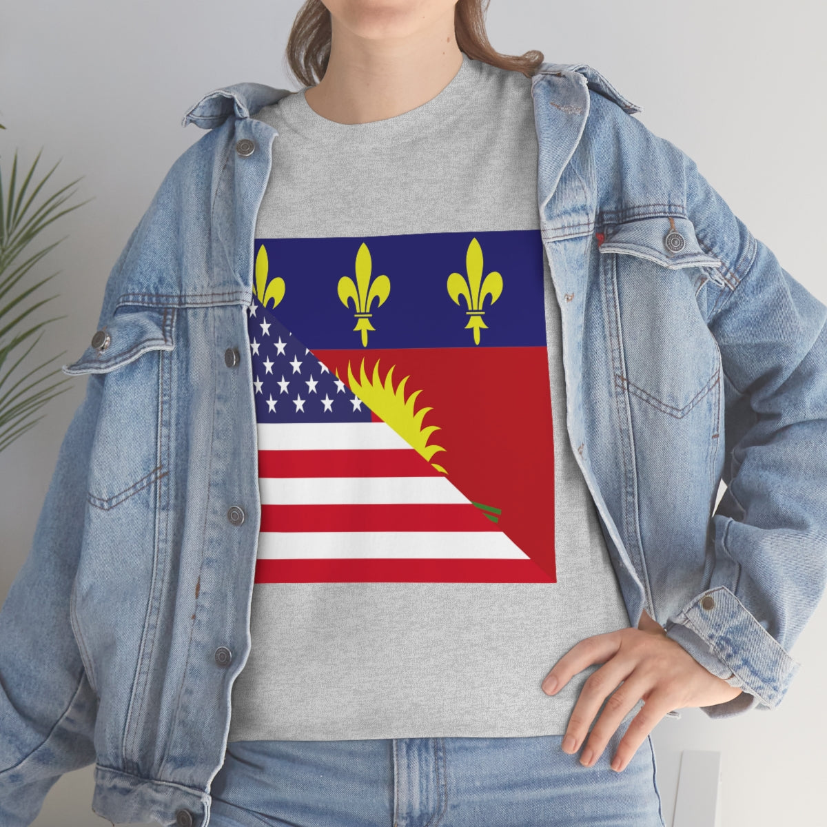 Guadeloupe American Flag Half Guadeloupean USA T-Shirt | Unisex Tee Shirt