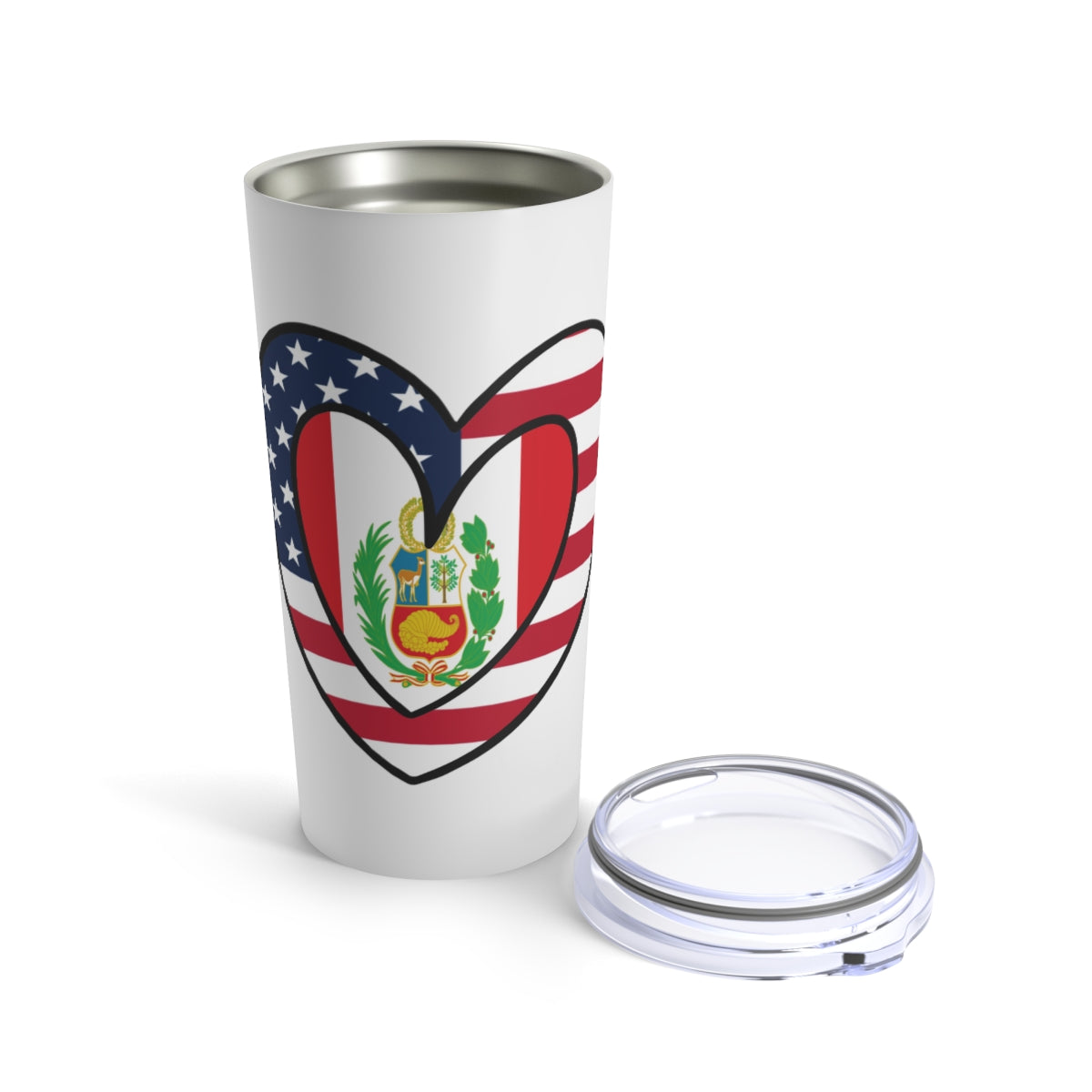 American Peruvian Flag Inner Heart USA Peru Tumbler 20oz