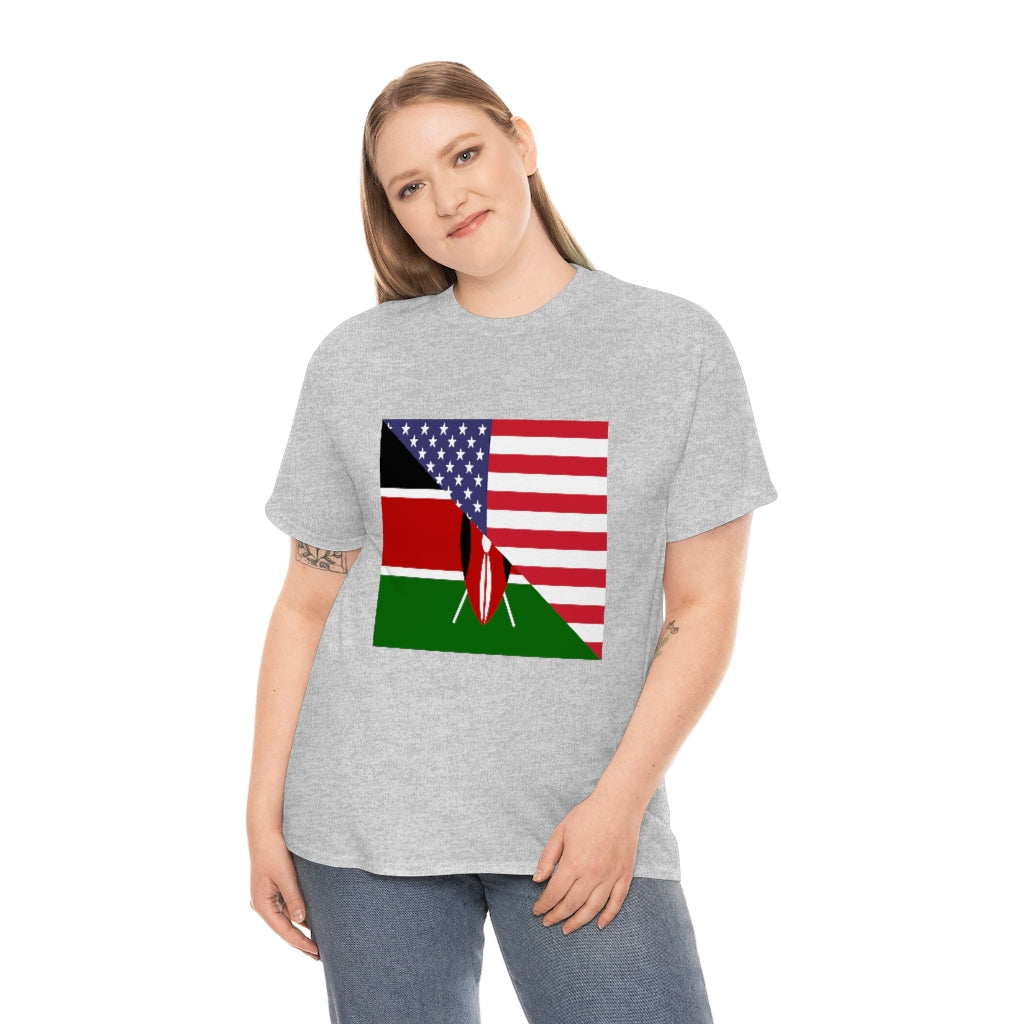 Kenyan American Flag Tee Shirt | Kenya USA Tshirt