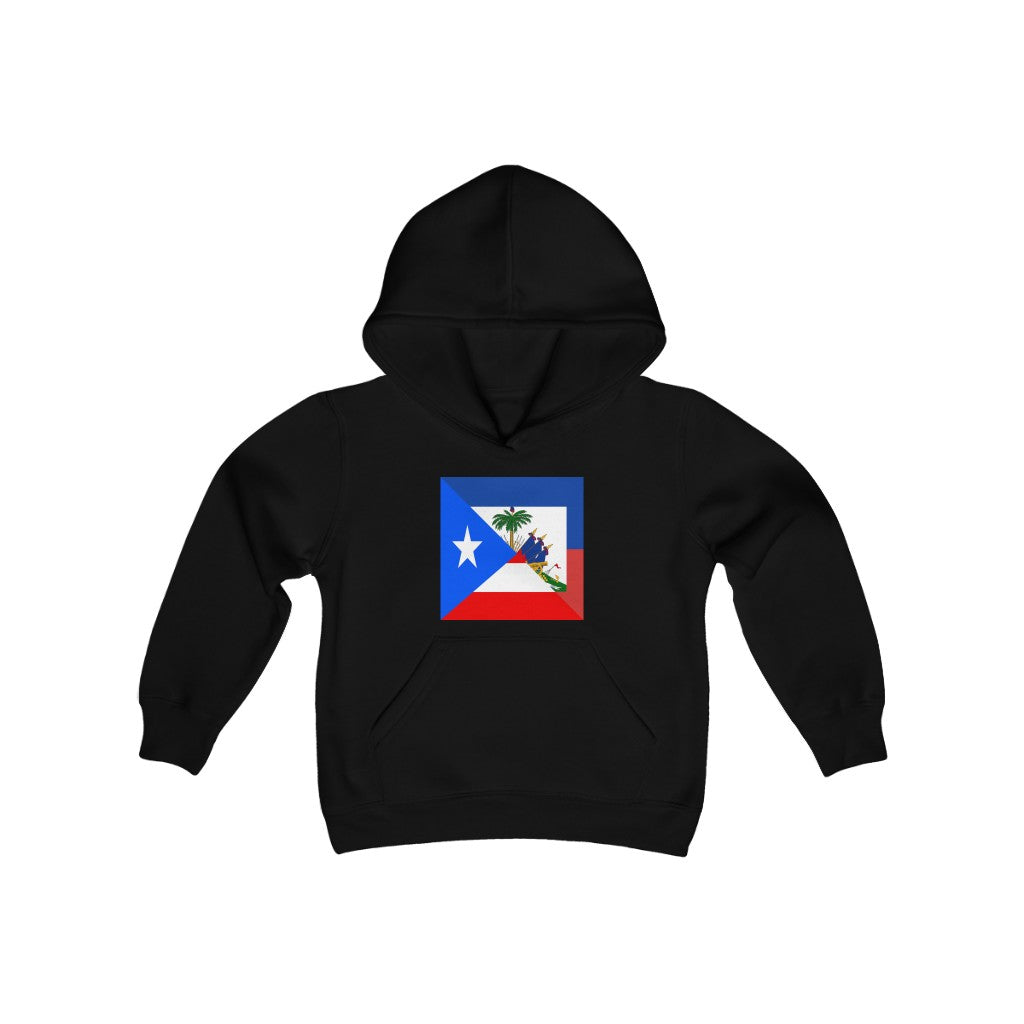 Kids Puerto Rican Haitian Flag Hoodie | Unisex Boricua Haiti