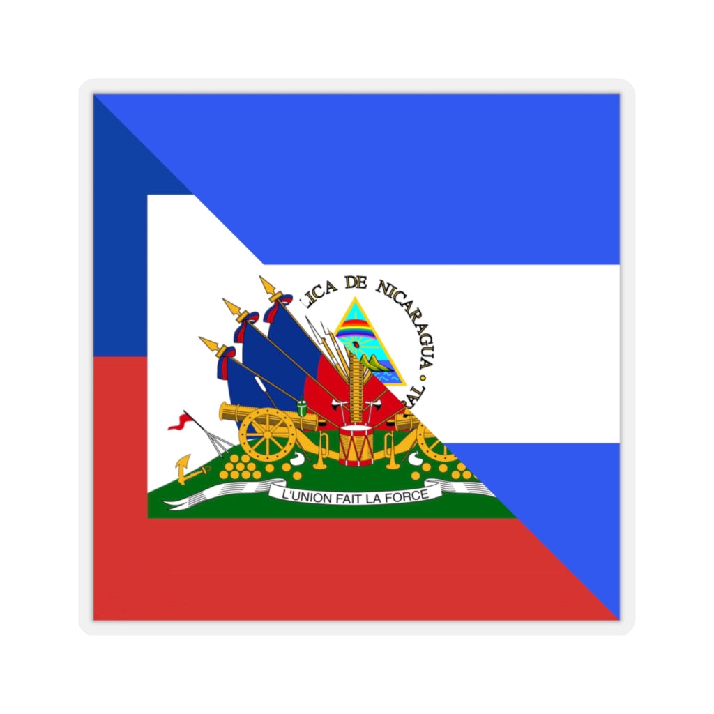 Haiti - Nicaragua Flag Sticker | Half Haitian Nicaraguan Adhesive