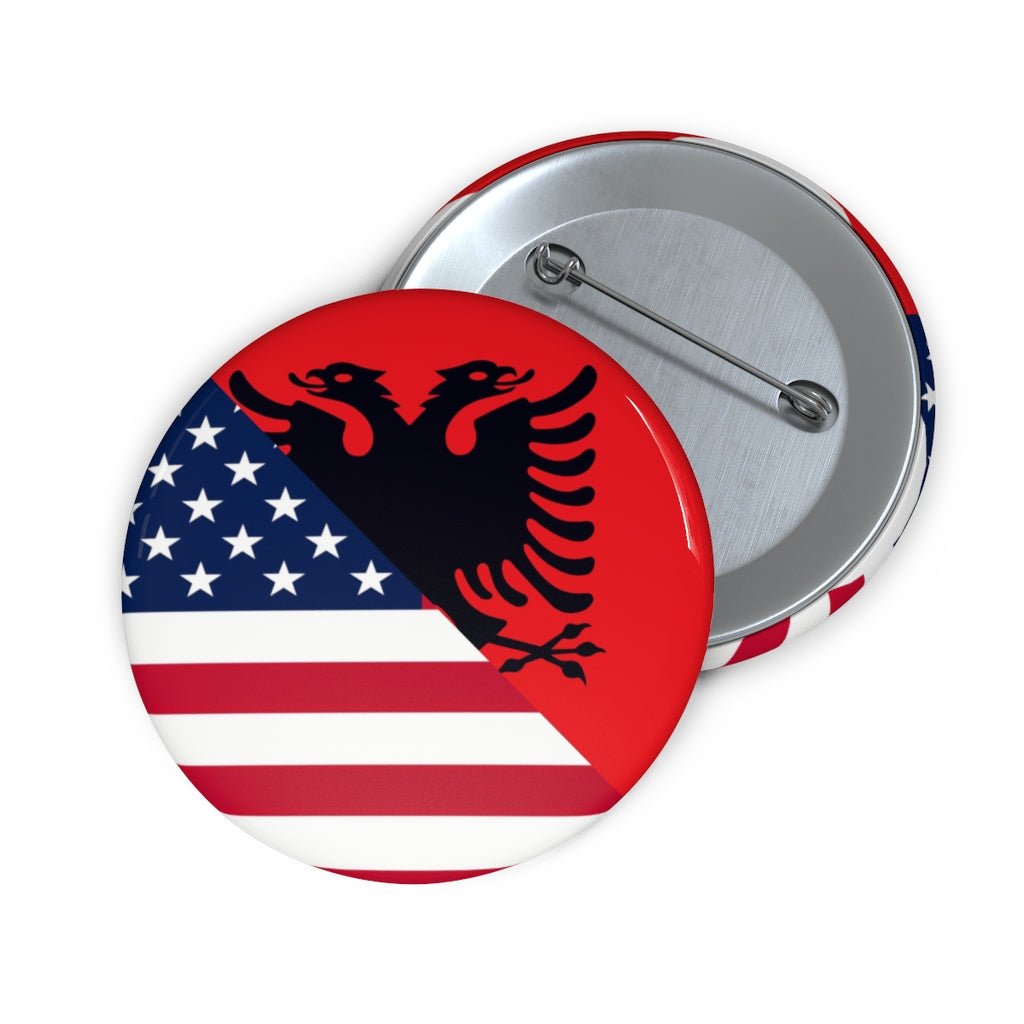 Albania America Flag Pin Button | USA Albanian American