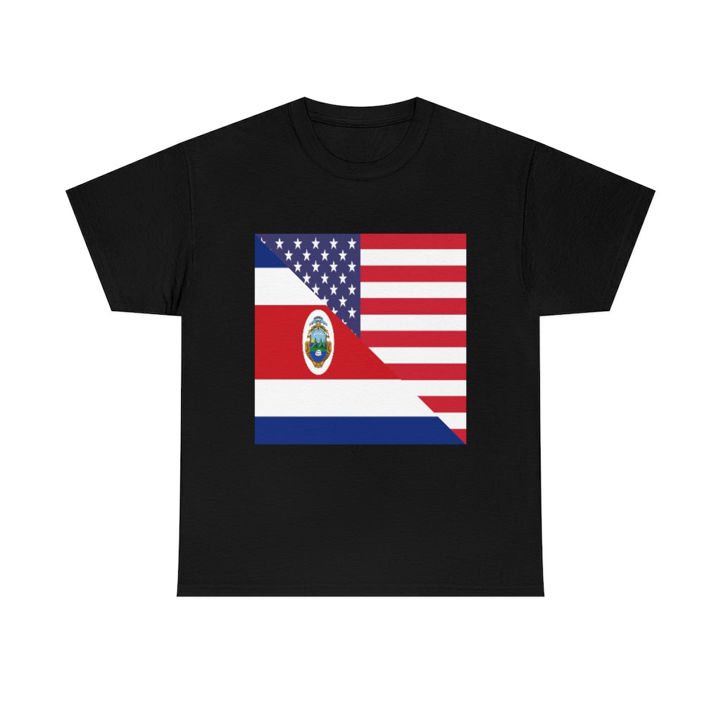 Costa Rica American Flag Tee Shirt | Unisex Costa Rican USA Tshirt