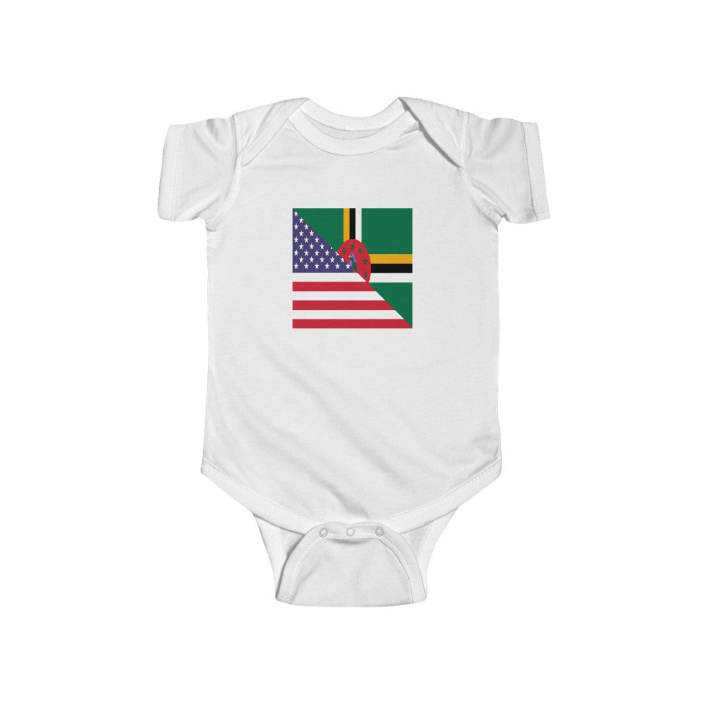 Dominica American Flag Baby Bodysuit | Dominican USA Newborn Boy Girl