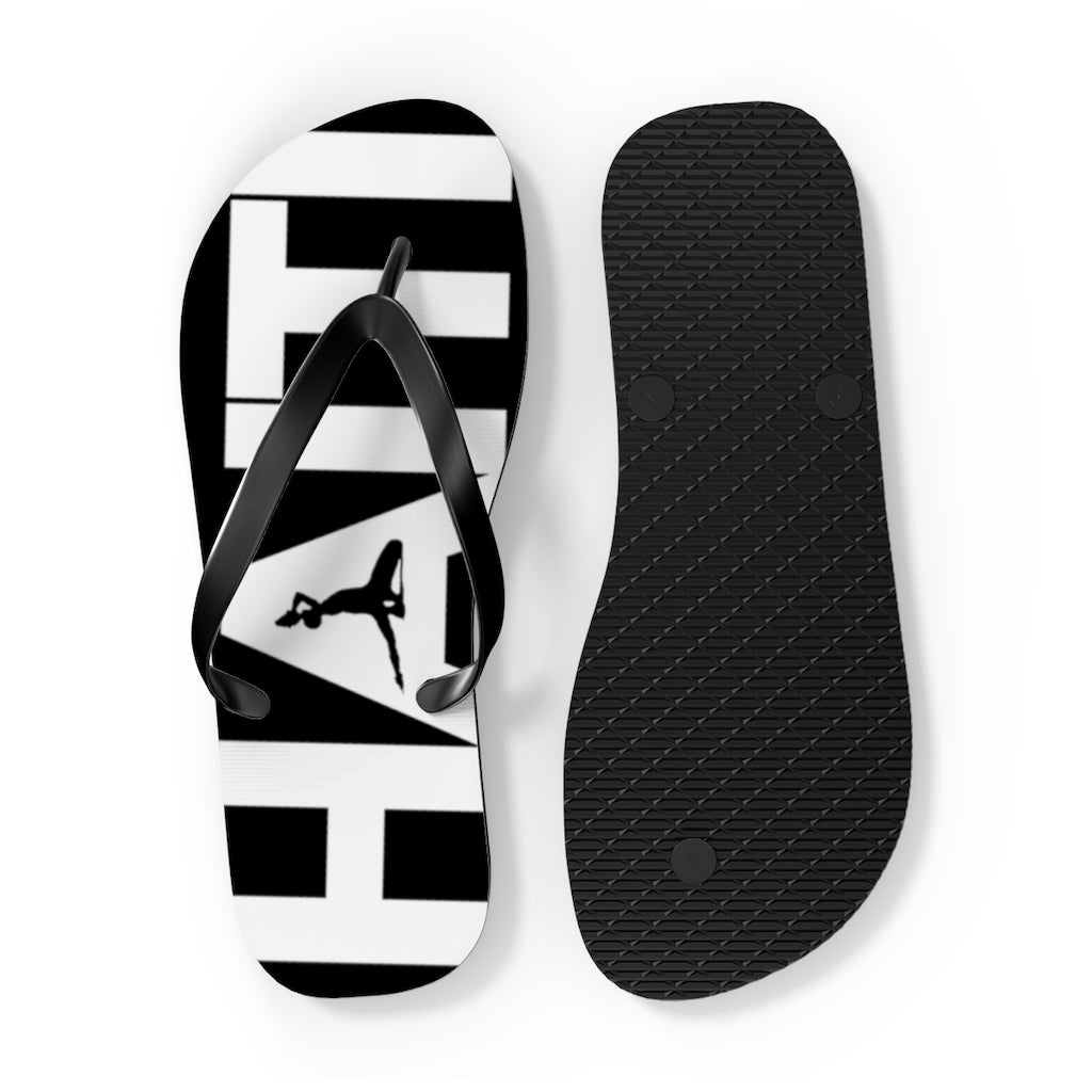 Haiti Black & White Flip Flops | Haitian Summer Sandals