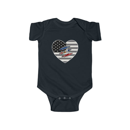 Newborn Haitian American At Heart Flag  | Haiti USA Baby Boy Girl Outfit