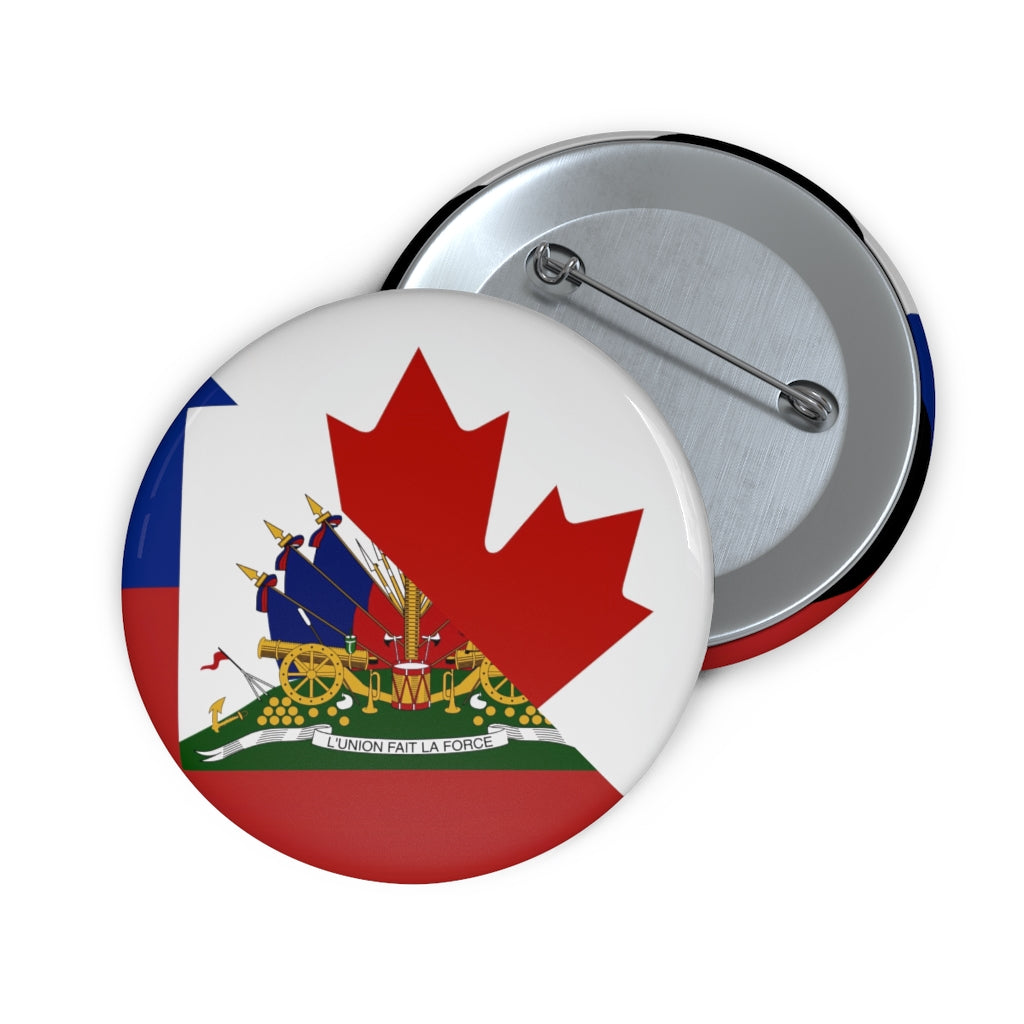 Haitian Canadian Flag Pin Button | Haiti Canada Canadien