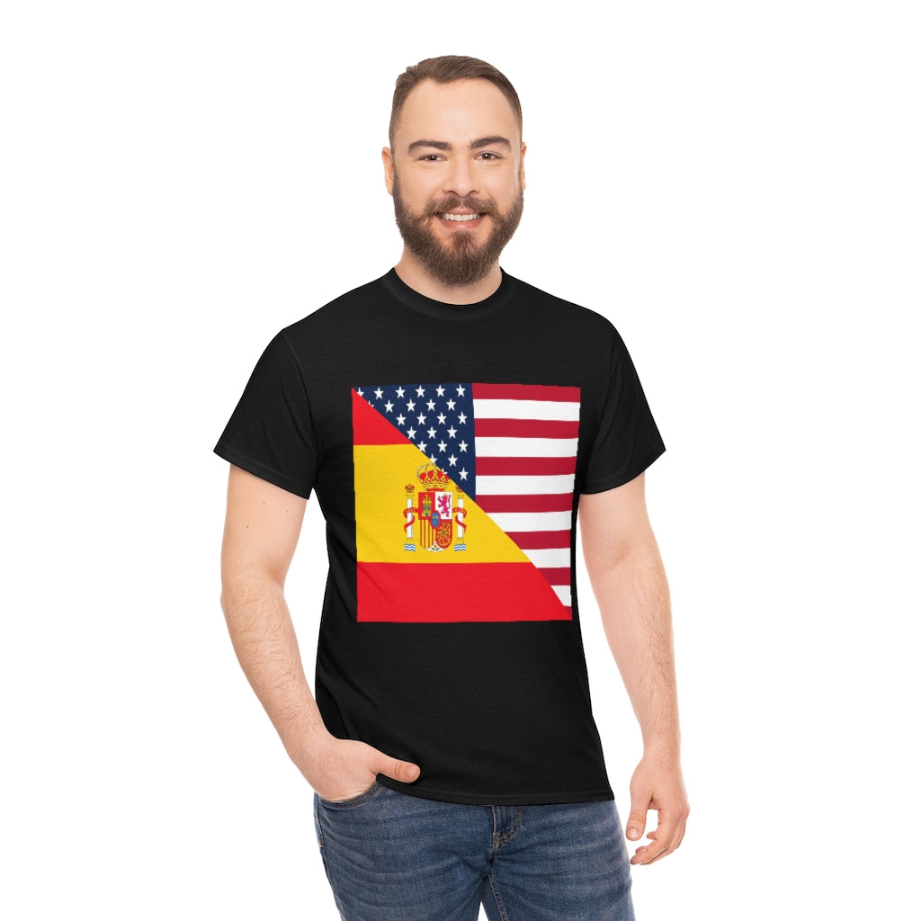 Spain American Flag Tee Shirt | Unisex Spanish USA Tshirt