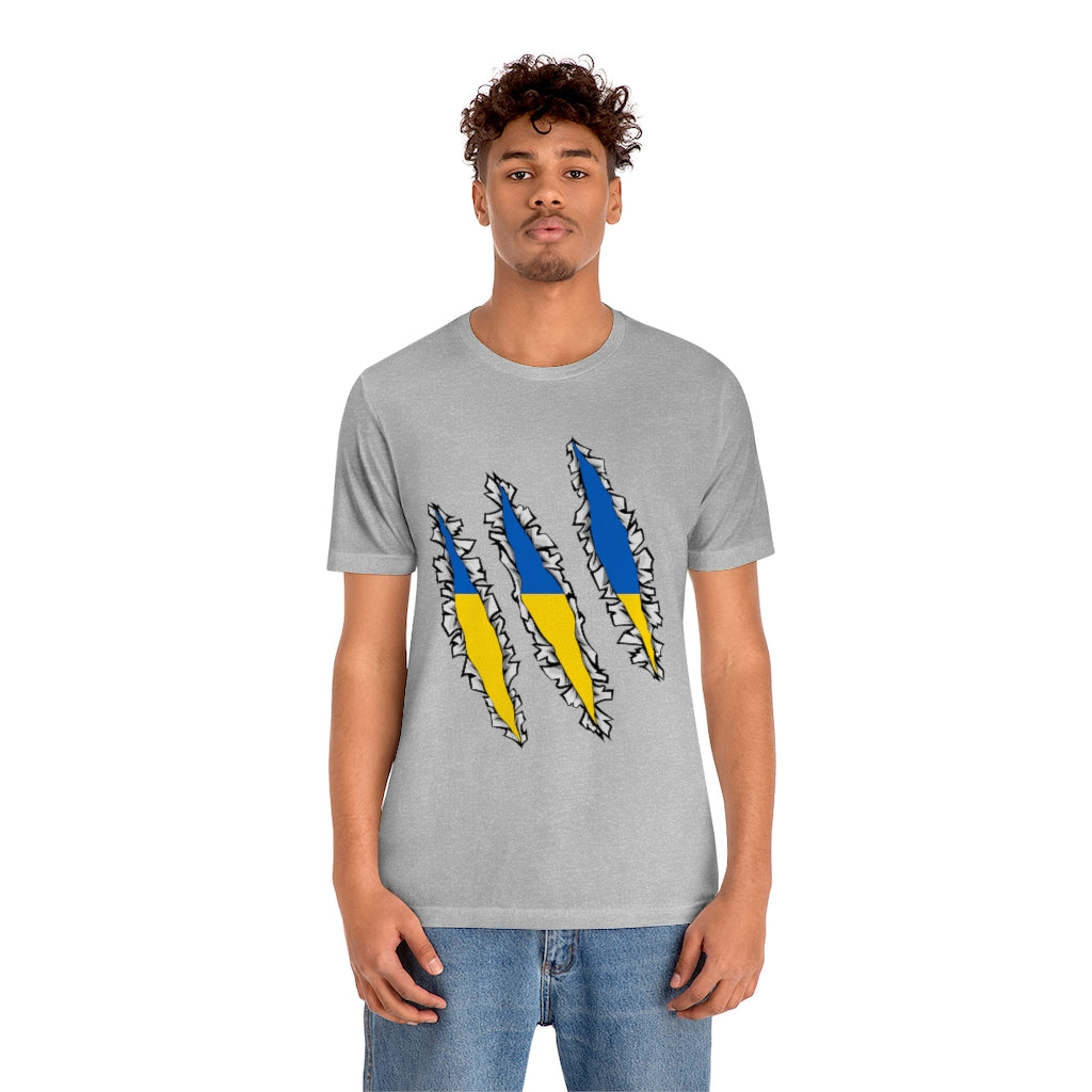 Slashed Ukrainian Flag Shirt | Ukraine Tee Men Women Clothing