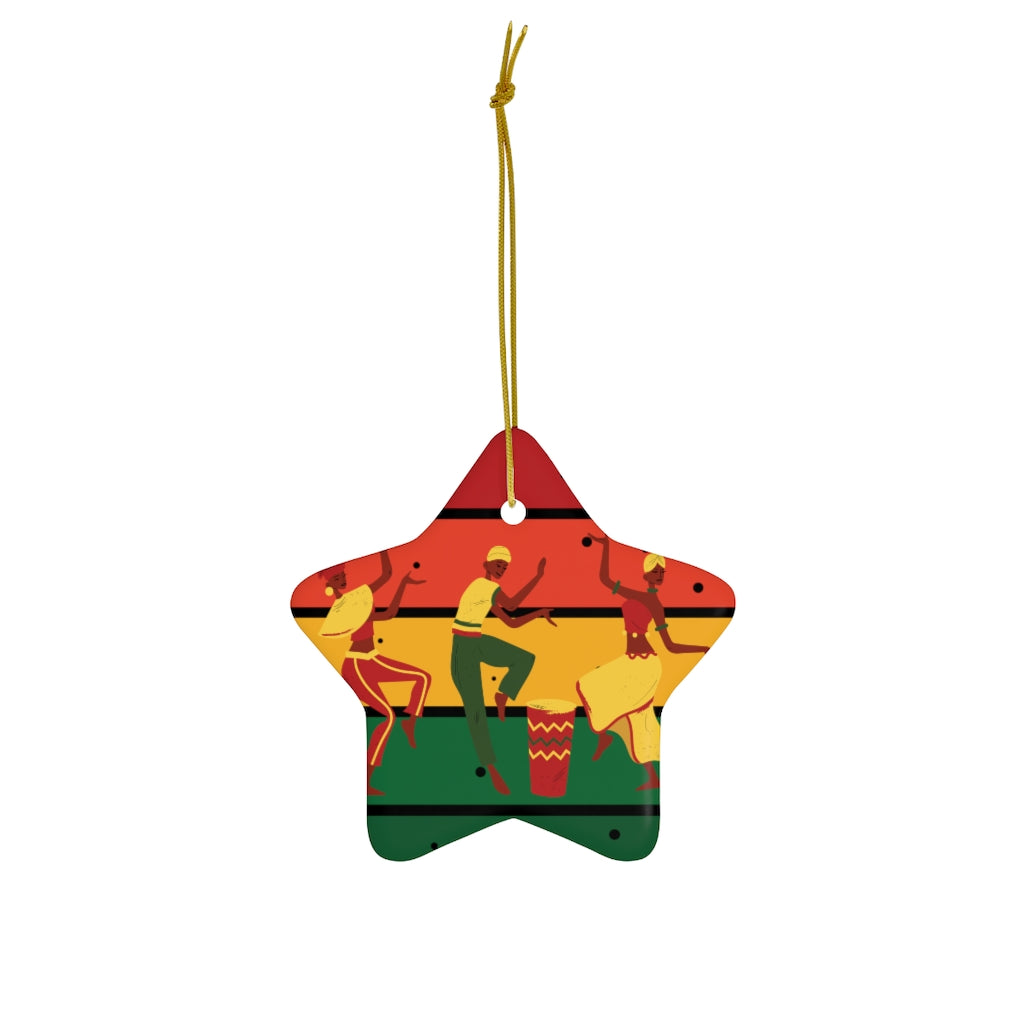 African Dance Ceramic Ornaments | Africa Diaspora Pan-African Christmas Tree