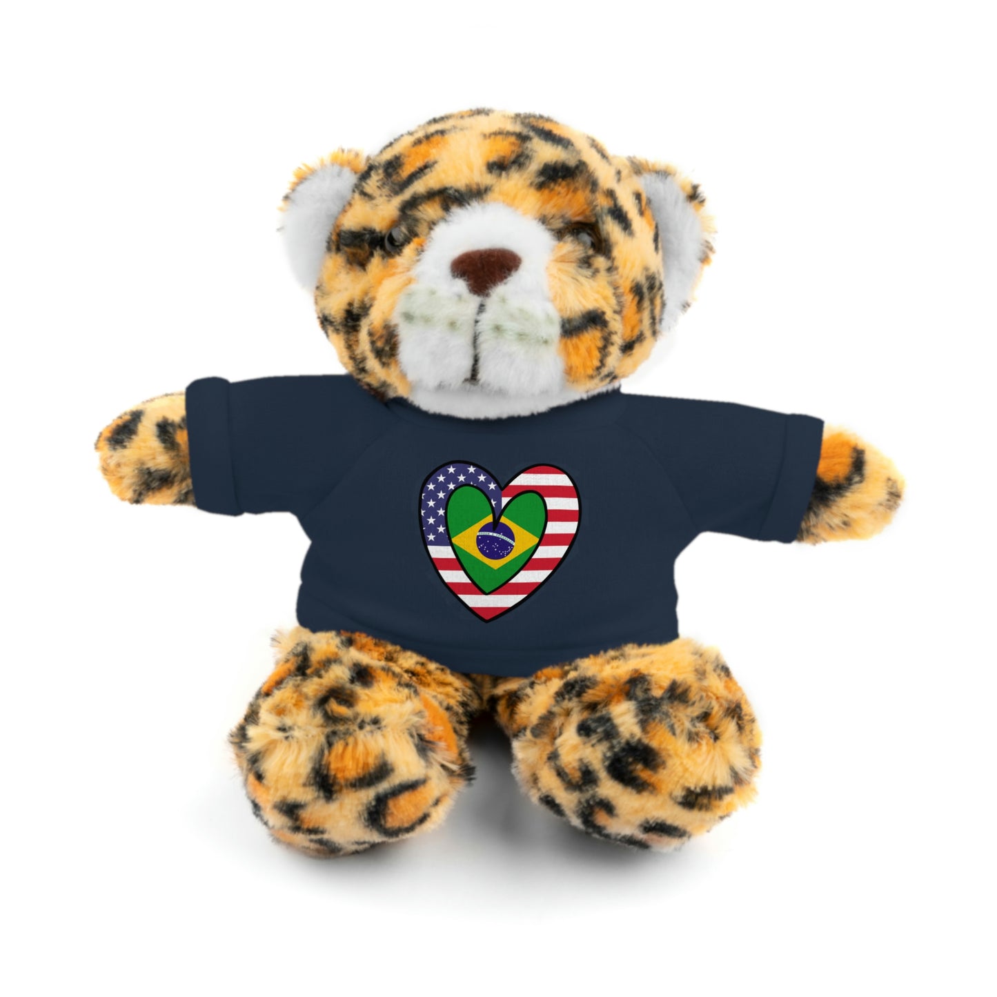 Brazilian American Valentines Day Gift Stuffed Animal |  Brazil USA Flag Toy